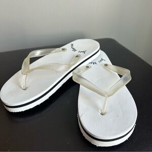 Just Married Sand Marking Flip Flop Sandals